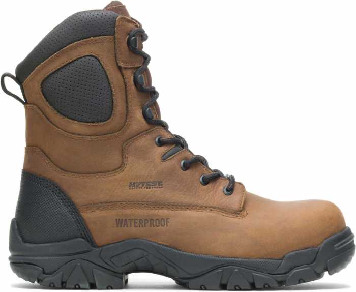 alternate view #2 of: HYTEST 14481 Brown Electrical Hazard, Composite Toe, Waterproof, Insulated, Puncture Resistant Unisex 8 Inch Stealth Boot