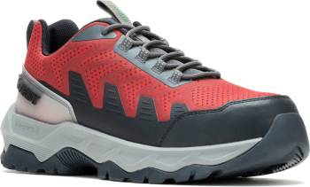 HYTEST 21723 Powerhaul, Men's, Red, Comp Toe, EH, Slip Resistant, Low Athletic Work Shoe