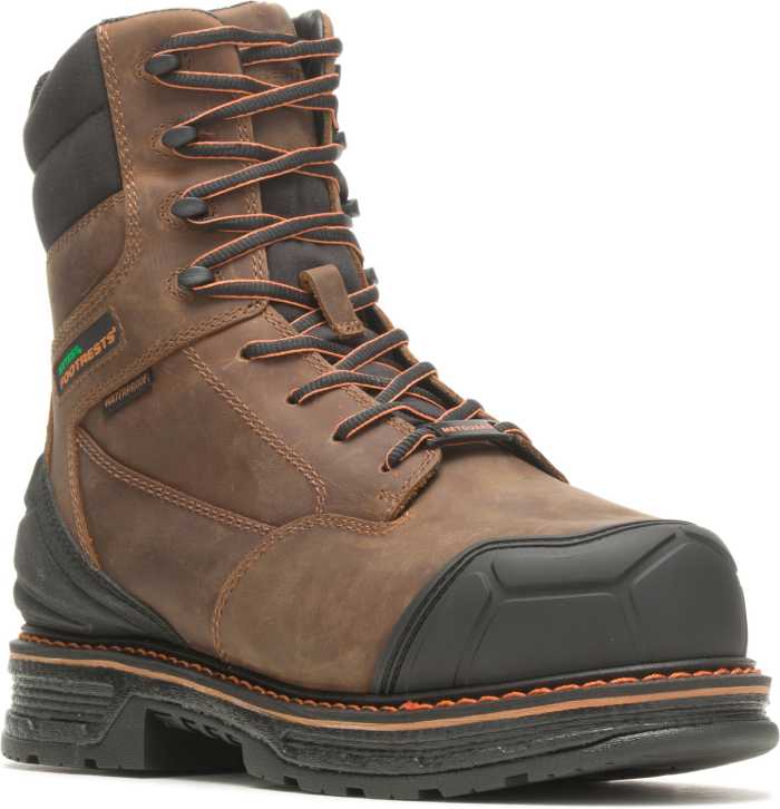 view #1 of: HYTEST 24041 FootRests Rival, Men's, Brown, Nano Toe, EH, Mt, WP/Insulated, 8 Inch Work Boot