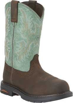 Ariat AR10015405 Tracey, Women's, Brown, Comp Toe, WP, Western, Pull On, Work Boot