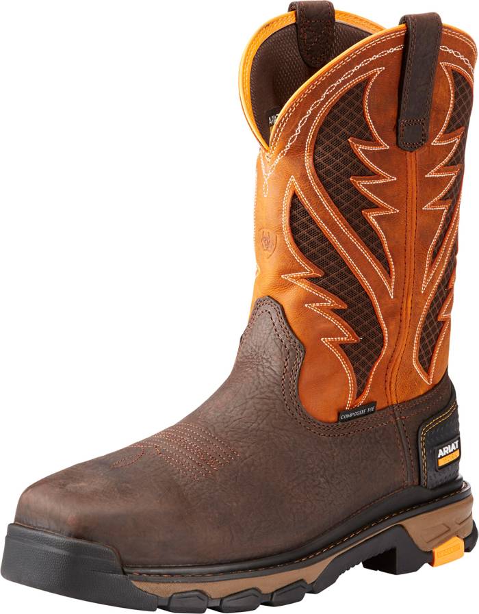 alternate view #2 of: Men's Bruin Brown/Sassy Orange Intrepid Composite Toe SR Wellington