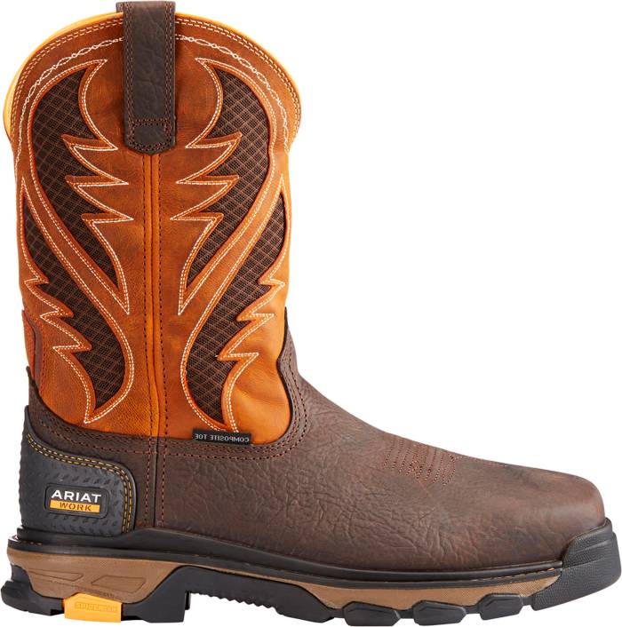 view #1 of: Men's Bruin Brown/Sassy Orange Intrepid Composite Toe SR Wellington