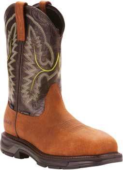 Ariat AR190024966 Workhog XT, Men's, Tumbled Bark, Carbon Toe, EH, WP, Pull On, Work Boot