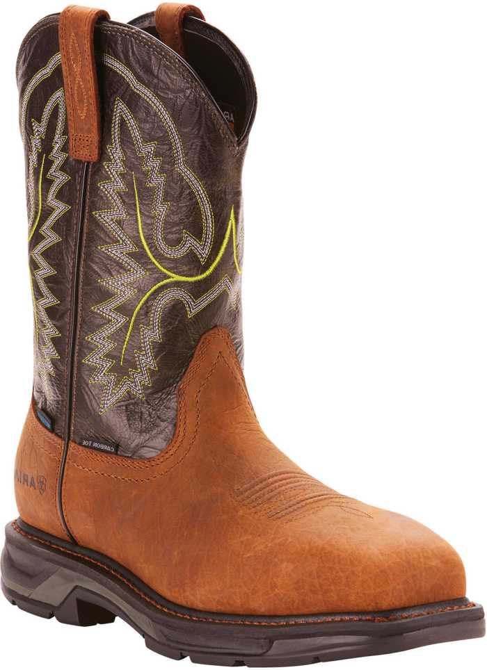 view #1 of: Ariat AR190024966 Workhog XT, Men's, Tumbled Bark, Carbon Toe, EH, WP, Pull On, Work Boot