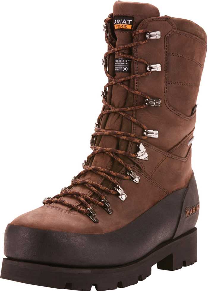 alternate view #2 of: Ariat AR10025002 Linesman, Men's, Brown, Comp Toe, EH, WP/Insulated, 10 Inch Boot