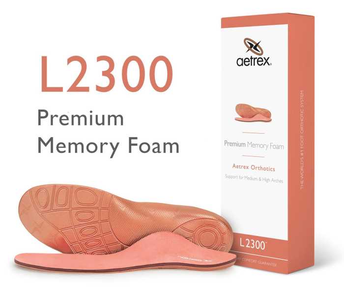 alternate view #2 of: Aetrex ATL2300W Premium Memory Foam Orthotic, Women's, For Extra Comfort