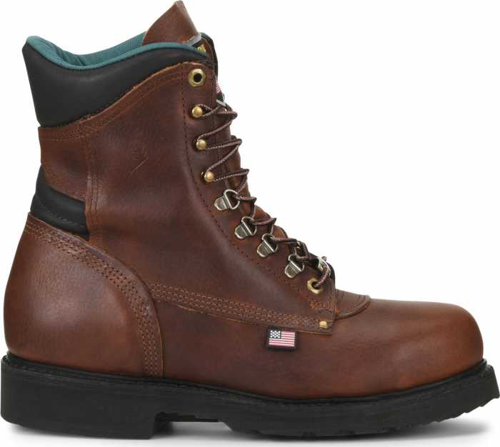 alternate view #2 of: Carolina CA1809 Men's Brown, Steel Toe, EH, 8 Inch Boot, Made In USA