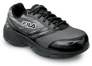 Fila FIL5LM00154 Memory Meira 2, Women's, Black/Pewter/Metallic Silver, Comp Toe, Slip Resistant,Low Athletic, Work Shoe