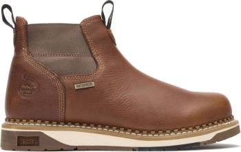 Bota de tacón de cuña Chelsea SR impermeable con puntera de acero Amp LT marrón oscuro de 5 pulgadas para hombre