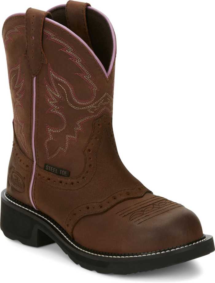 view #1 of: Justin JUGY9980 Wanette, Women's, Brown, Steel Toe, EH, Pull On Boot