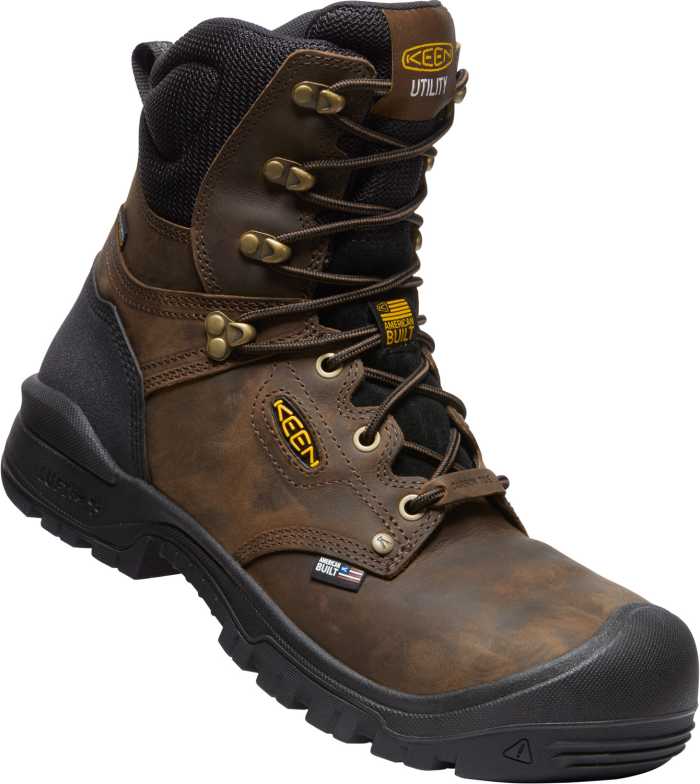 alternate view #2 of: KEEN Utility KN1026488 Independence, Men's, Dark Earth/Black, Comp Toe, EH, WP, 8 Inch, Work Boot
