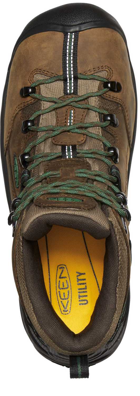 alternate view #3 of: KEEN Utility KN1026892 Pittsburgh Energy, Men's, Cascade Brown/Green Pastures, Comp Toe, EH, WP, 6 Inch, Work Boot