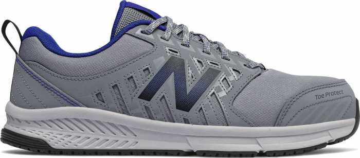 view #1 of: New Balance NBMID412G1 Men's, Grey/Royal Blue, Alloy Toe, Slip Resistant Athletic