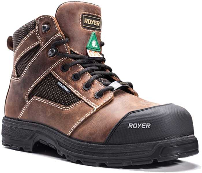 view #1 of: Royer RO5628AG Agility Arctic Grip, Men's, Brown, Comp Toe, EH, PR, WP, 6 Inch Boot