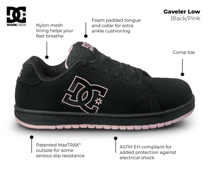 alternate view #2 of: Women's Black/Pink Gaveler Work MaxTRAX® Composite Toe SRO Athletic