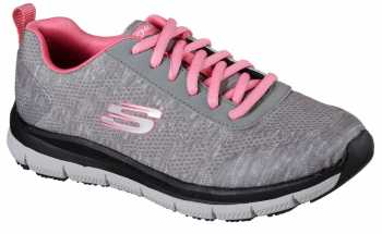 SKECHERS Work Work SK77217GYPK Gray/Pink Comfort Flex Pro HC Soft Toe, Slip Resistant Women's Athletic