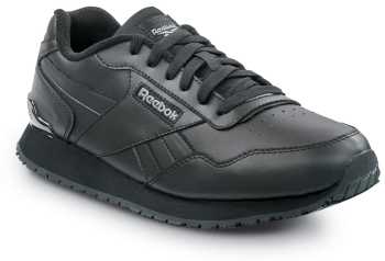 Zapato de trabajo EH con puntera blanda, antideslizante MaxTRAX, estilo zapatilla para correr retro, negro de mujer Reebok Work SRB952 Harman