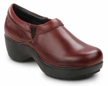 Zapato de trabajo antideslizante con puntera blanda MaxTRAX, estilo zueco, borgo±a, de mujer, SR Max SRM131 Geneva