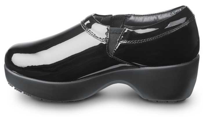 alternate view #3 of: Zapato de trabajo antideslizante con puntera blanda MaxTRAX, estilo zueco, borgoña, de charol negro, SR Max SRM133 Geneva