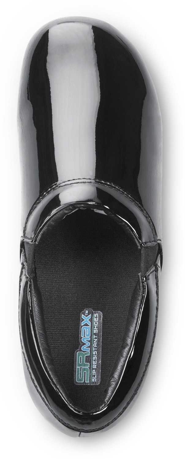 alternate view #4 of: Zapato de trabajo antideslizante con puntera blanda MaxTRAX, estilo zueco, borgoña, de charol negro, SR Max SRM133 Geneva