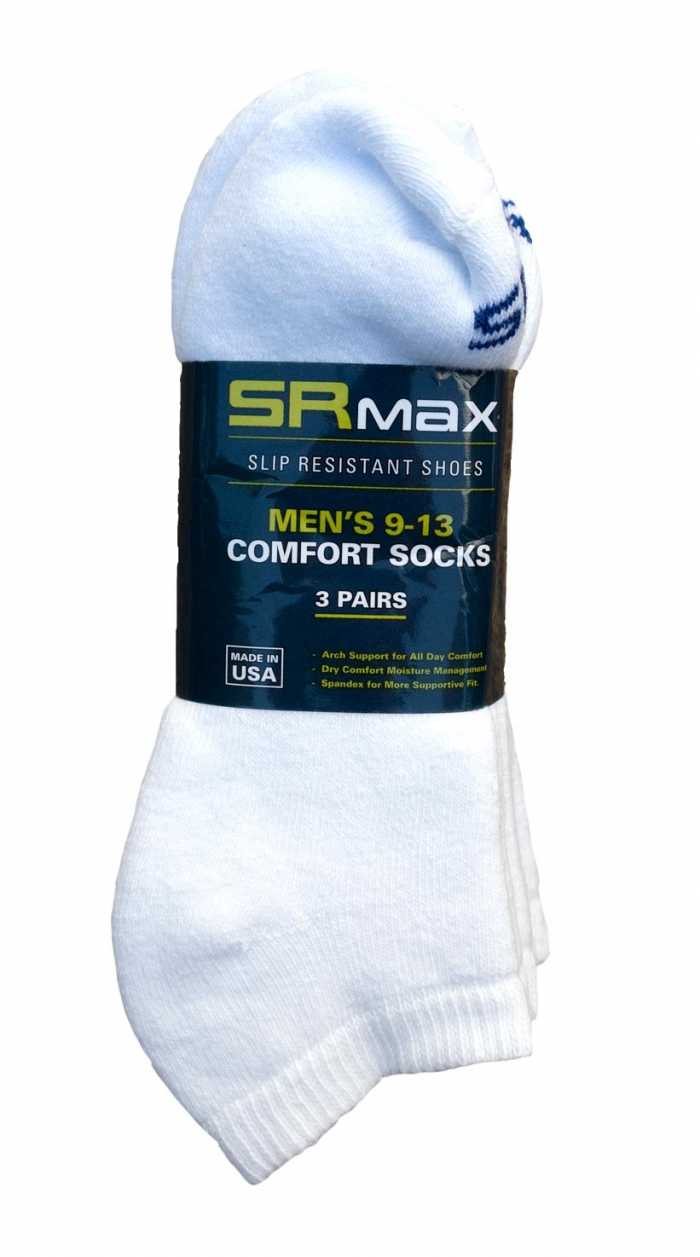 alternate view #2 of: SR Max SRM5214CWHT Mens White Comfort Low Cut Socks - 3 Pair Pack