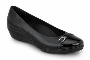 Zapato de trabajo con puntera blanda, antideslizante MaxTRAX, estilo de vestir con cuña, negro, de mujer, SR Max SRM525 Isabela