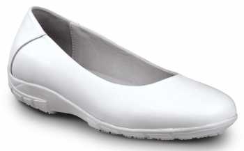 Zapato de trabajo con puntera blanda, antideslizante MaxTRAX, estilo de vestir plano, blanco, de mujer, SR Max SRM544 Asheville