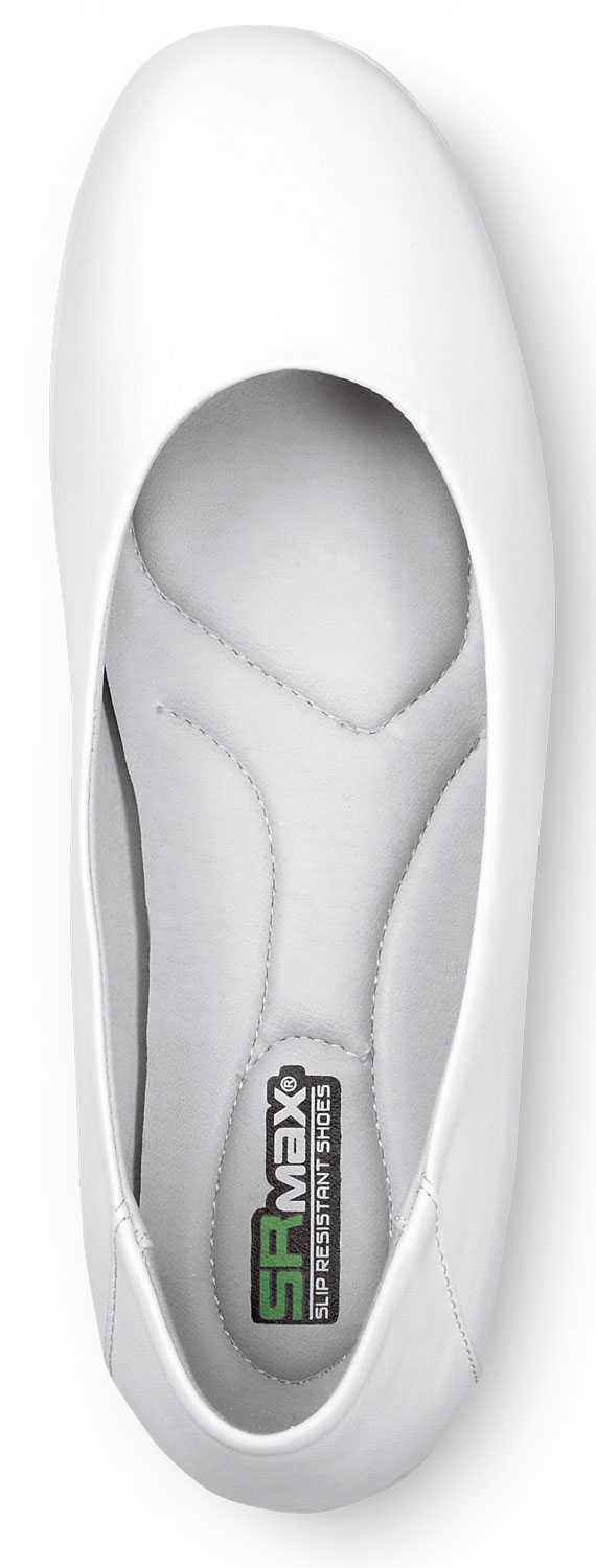 alternate view #4 of: SR Max SRM544 Asheville, Women's, White, Dress Flat Style, MaxTRAX Slip Resistant, Soft Toe Work Shoe