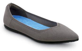 SR Max SRM592 Albright, Women's, Modern Grey, MaxTRAX Slip Resistant, Soft Toe, Dress Flat, Work Shoe