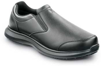 Zapato de trabajo con puntera blanda, antideslizante MaxTRAX, estilo Oxford con elásticos laterales, negro de hombre SR Max SRM6520 Saratoga