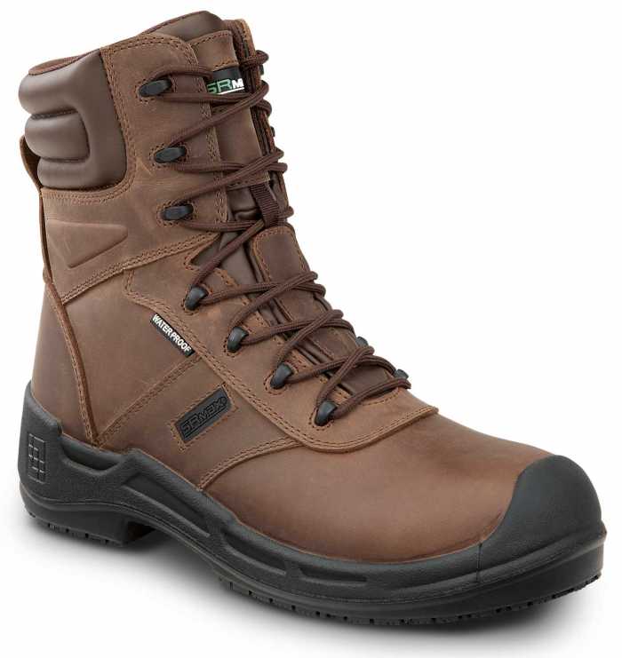 view #1 of: SR Max SRM9960 Logan, Men's, Brown, 8 Inch, Comp Toe, EH, Waterproof, Insulated, MaxTRAX Slip Resistant, Work Boot
