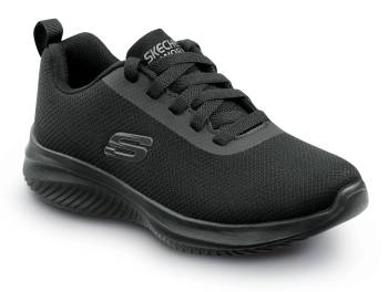 Zapato de trabajo deportivo bajo antideslizante EH MaxTRAX, con puntera blanda, negro, para mujer SKECHERS Work SSK108193BLK Riley Ultra Flex 3.0