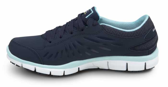 alternate view #3 of: SKECHERS Work SSK405NVAQ Stacey, Women's, Navy/Aqua, Athletic Style, MaxTRAX Slip Resistant, Soft Toe Work Shoe