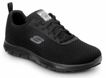 SKECHERS Work SSK8174BLK Ava, Women's, Black, Athletic Style, MaxTRAX Slip Resistant, Soft Toe Work Shoe
