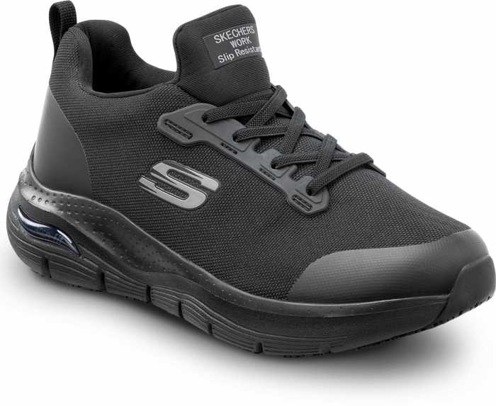 view #1 of: SKECHERS Work Arch Fit SSK8435BLK Serena, Women's, Black, Slip On Athletic Style, MaxTRAX Slip Resistant, Soft Toe Work Shoe