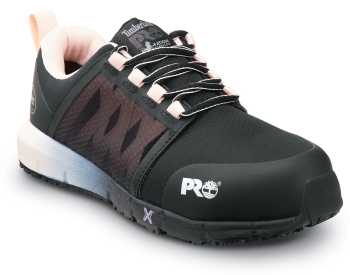Zapato de trabajo EH negro/rosa pop, con puntera de material compuesto, MaxTRAX antideslizante, de mujer Timberland PRO STMA44B9 Radius