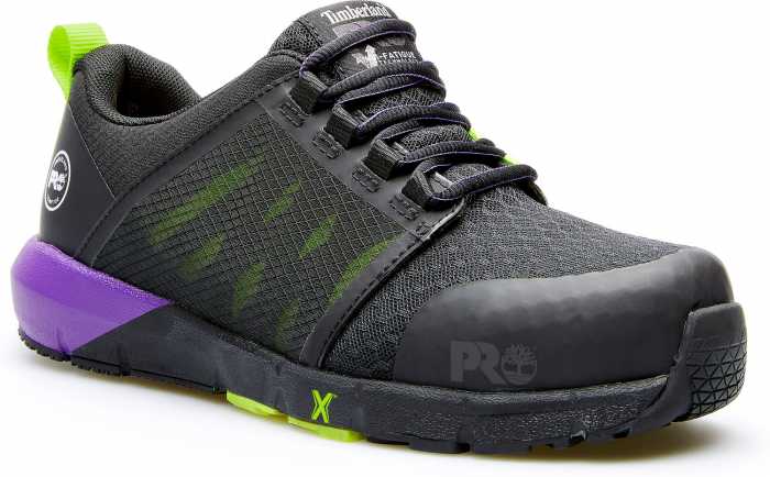 view #1 of: Calzado deportivo bajo EH, con puntera de material compuesto, negro/púrpura, de mujer Timberland PRO TMA2844 Radius