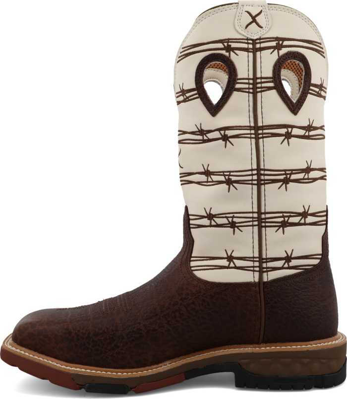 alternate view #3 of: Twisted X TWMXBA006 Men's, Brown Elephant Print and Bone, Alloy Toe, EH, 12 Inch, Western, Pull On, Work Boot