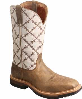 Twisted X TWWLCA001 Women's, Bomber/White, Alloy Toe, EH, Western, Work Pull On Boot