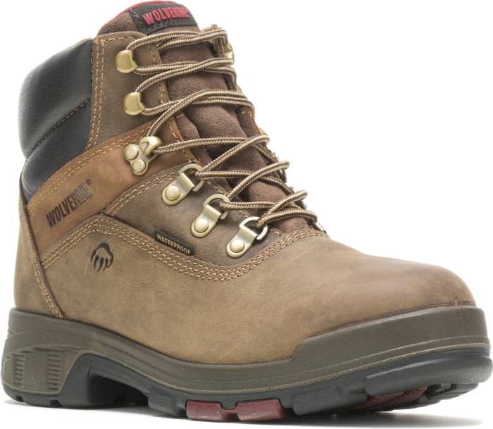 view #1 of: Wolverine WW10314 Cabor EPX Men's, Brown, Comp Toe, EH, Waterproof, 6 Inch Work Boot