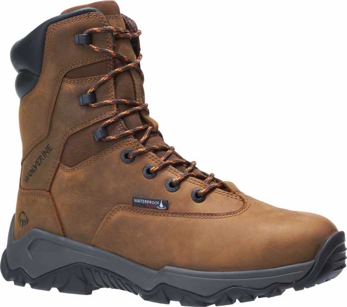 view #1 of: Wolverine WW191024 Glacier II, Men's, Brown, Comp Toe, EH, WP/Insulated, 8 Inch Boot