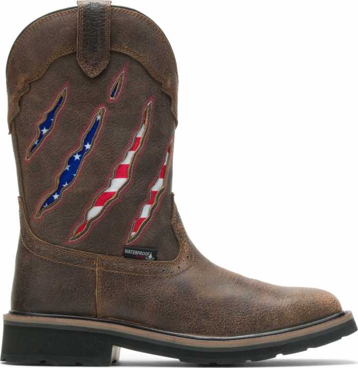 alternate view #2 of: Wolverine WW201218 Rancher Claw, Men's, Brown, Steel Toe, EH, WP, 10 Inch Pull On Boot