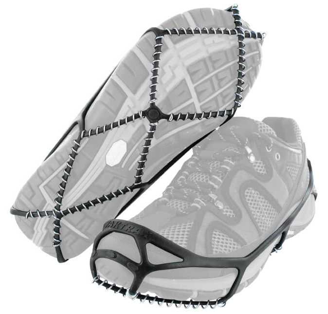 view #1 of: Yaktrax Walker Black Men's and Women's Rubber Steel Coil Men's sizes 1 to 4 and a half. Women's 2 and a half to 6.